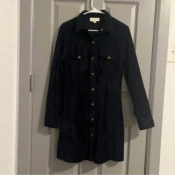 Julie Brown New York Navy Dress with Button Front - Picture 4 of 6